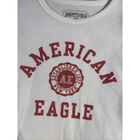 AEO Waffle Knit Sweatshirt Women's Size Small Long Sleeve Off-White Bella Style - Picture 1 of 7